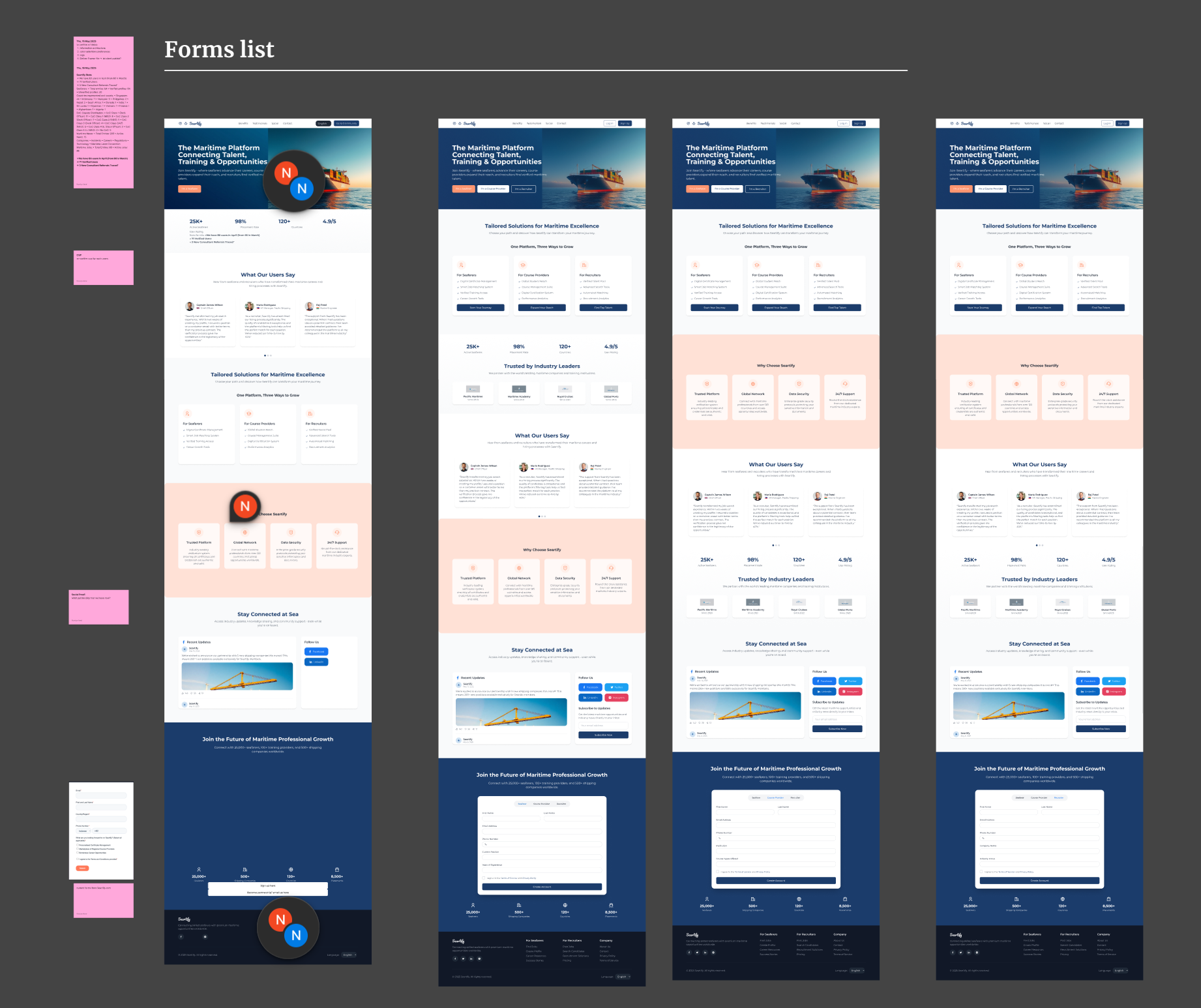 Our design process focused on conversion optimization and multi-audience targeting for the maritime community.