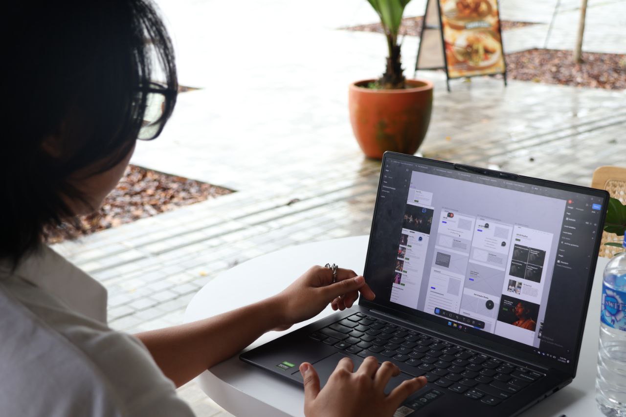 Person working on laptop